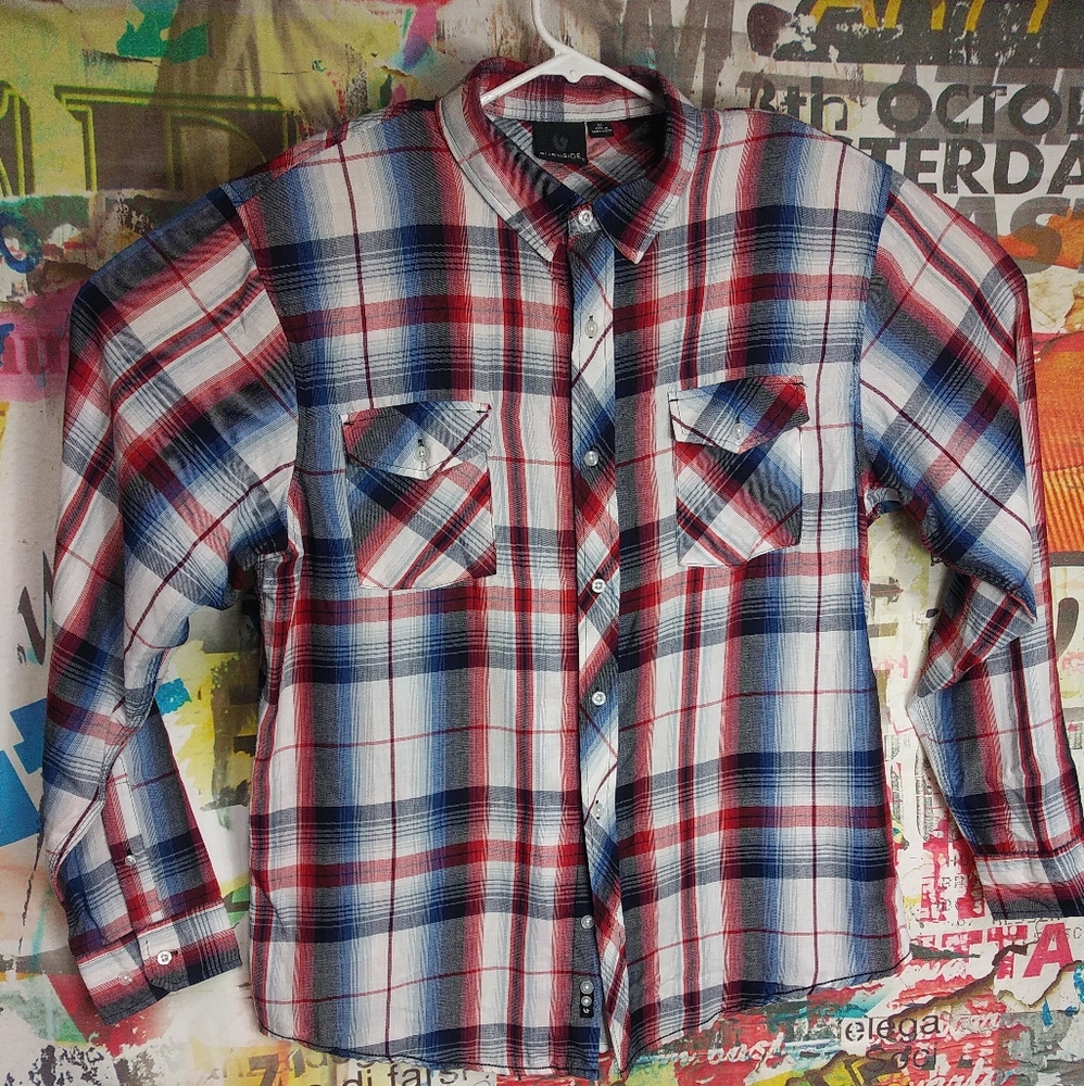 Burnside  Women's Long Sleeve Plaid Shirt CHARM